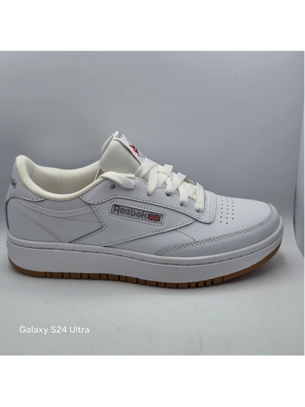 Women's Reebok Club C Double Sneakers White Brown Size 5